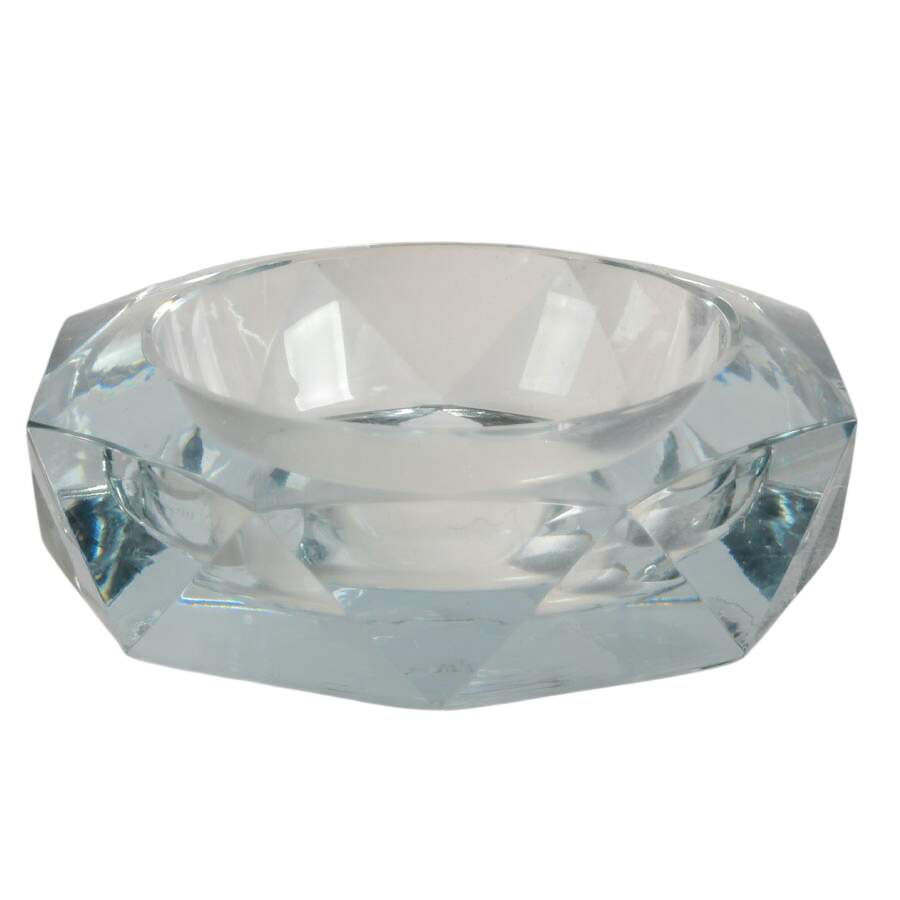Russian Signed Faceted Lead Crystal Ashtray-2