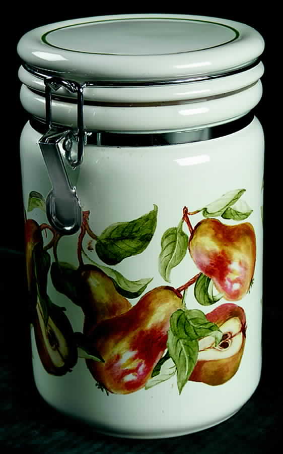 Blossom Breeze (Rim, Stoneware) Medium Canister & Lid by American Atelier-1