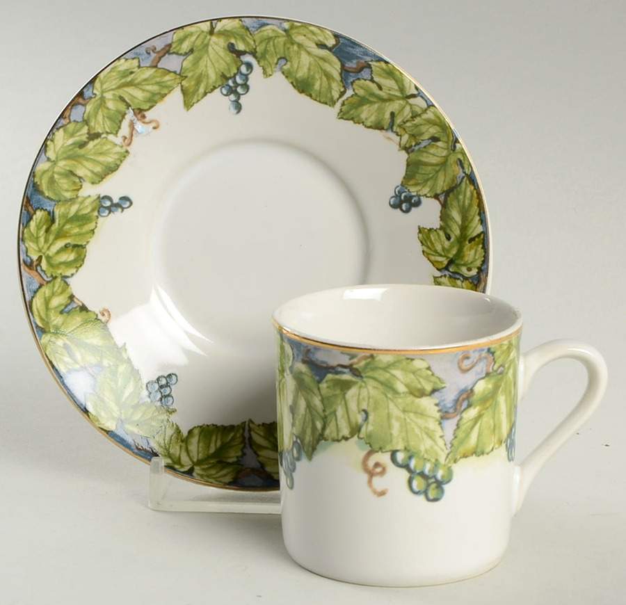 Bordeaux Flat Demitasse Cup & Saucer Set by American Atelier-1