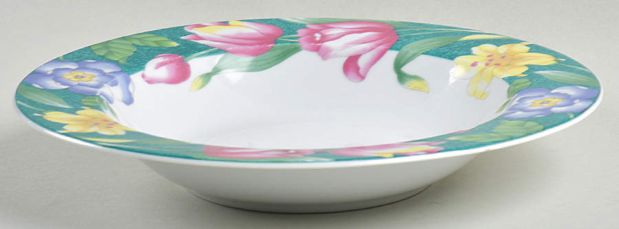 Flower Garden Large Rim Soup Bowl by American Atelier-1
