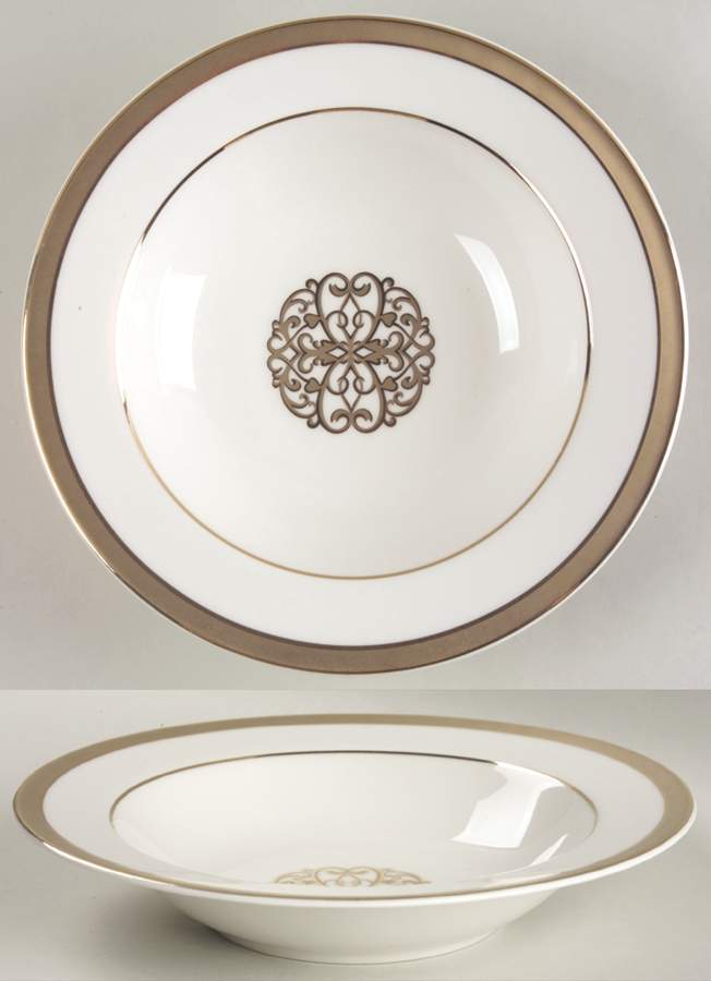 Florentine Gold Scroll Large Rim Soup Bowl by American Atelier-1
