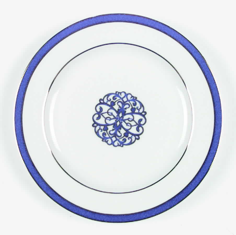 Florentine Scroll Blue Salad Plate by American Atelier-1