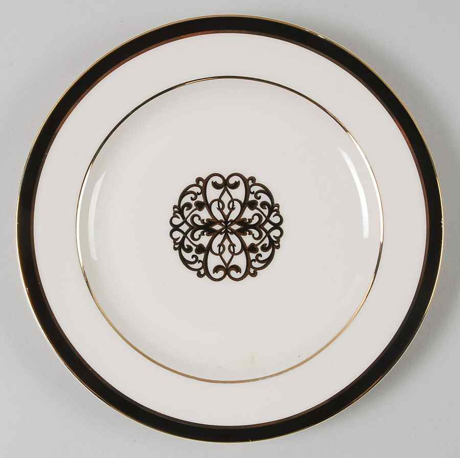 Florentine Scroll Black Salad Plate by American Atelier-1