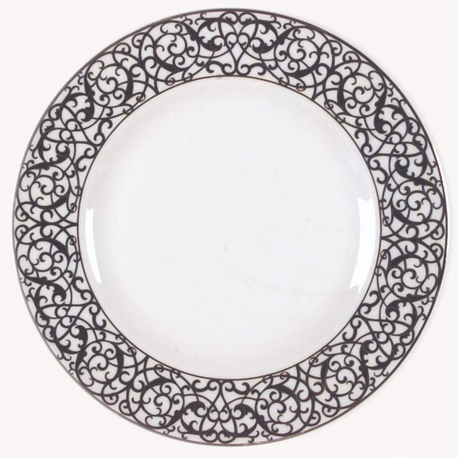 Florentine Scroll Black Dinner Plate by American Atelier-1