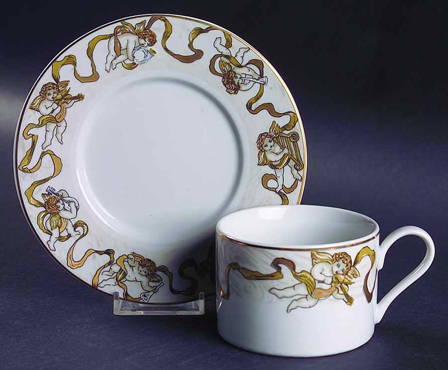 Heavenly Host Flat Cup & Saucer Set by American Atelier-1