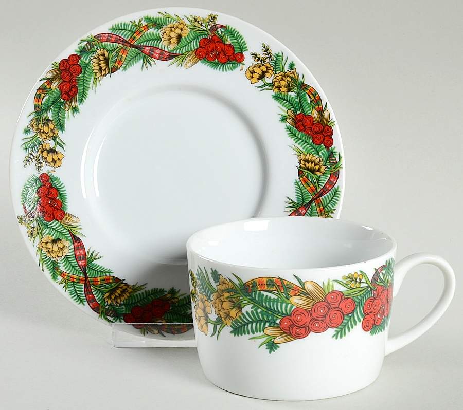 Holiday Heritage Flat Cup & Saucer Set by American Atelier-1