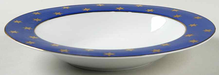 Party Time Cobalt Rim Soup Bowl by American Atelier-1