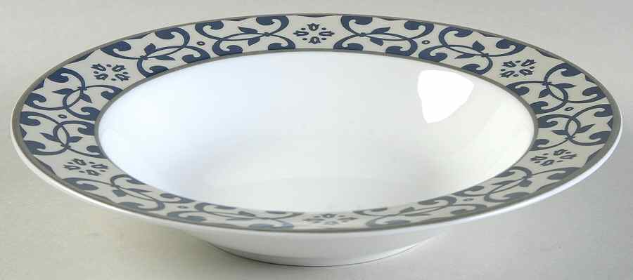 Valencia Blue Large Rim Soup Bowl by American Atelier-1