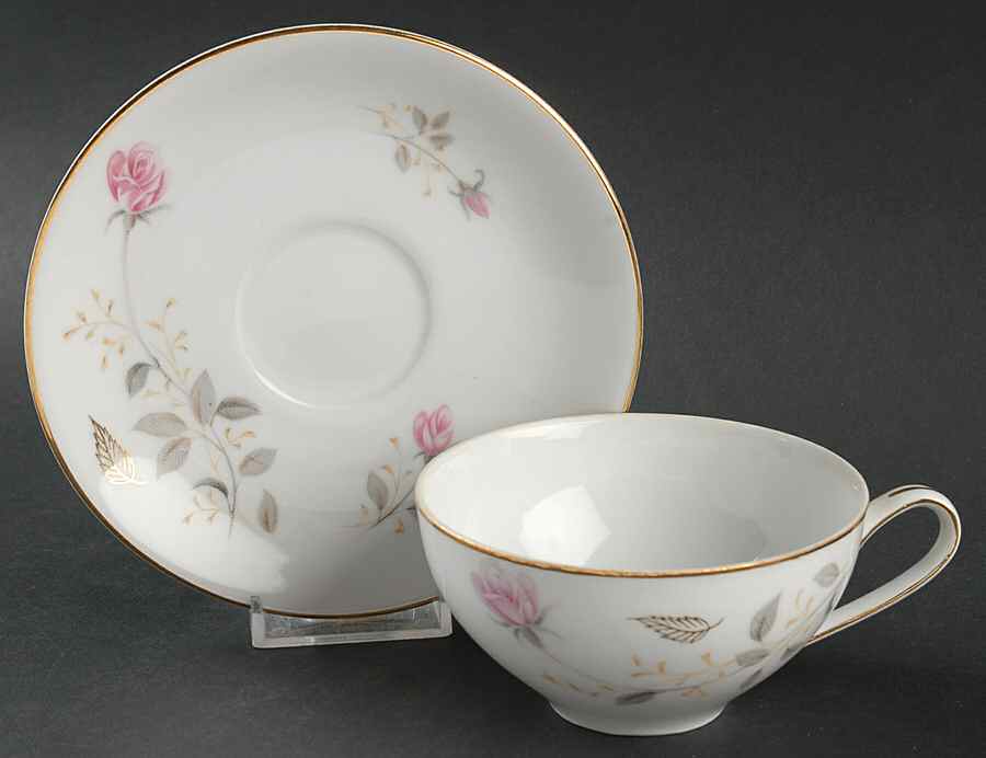 Flamingo Rose Flat Cup & Saucer Set by Abalone-1