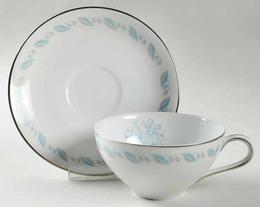 Sky Flower Flat Cup & Saucer Set by Abalone-1