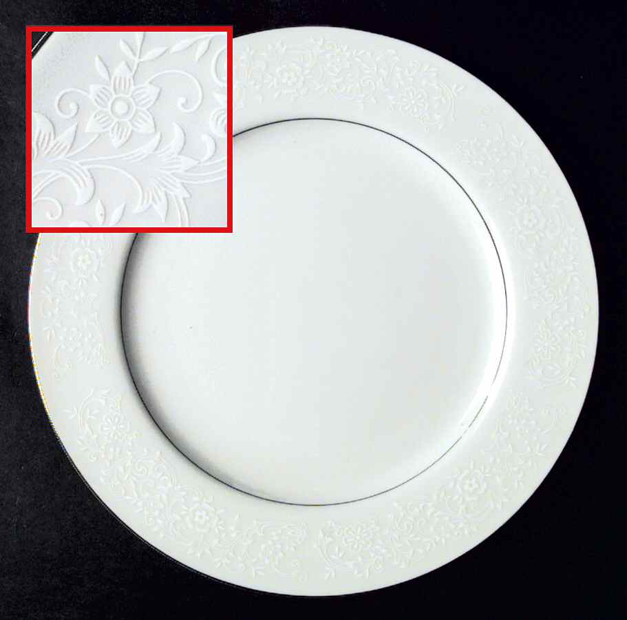 White Bouquet Dinner Plate by Ambiance-1