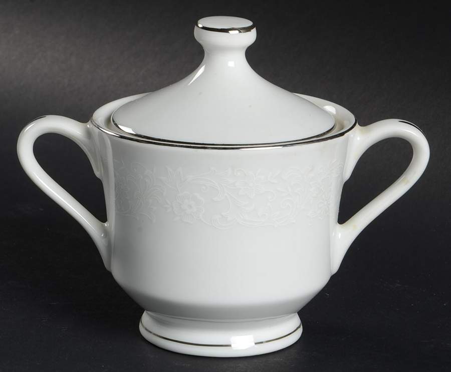 White Bouquet Sugar Bowl & Lid by Ambiance-1