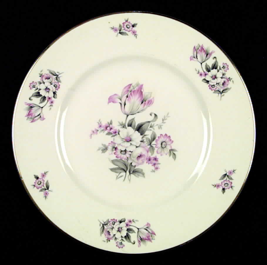 Moss Rose (Smooth Edge, Gold Trim) Dinner Plate by Aberdeen-1