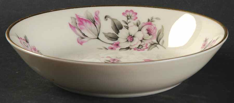 Moss Rose (Smooth Edge, Gold Trim) Fruit/Dessert (Sauce) Bowl by Aberdeen-1