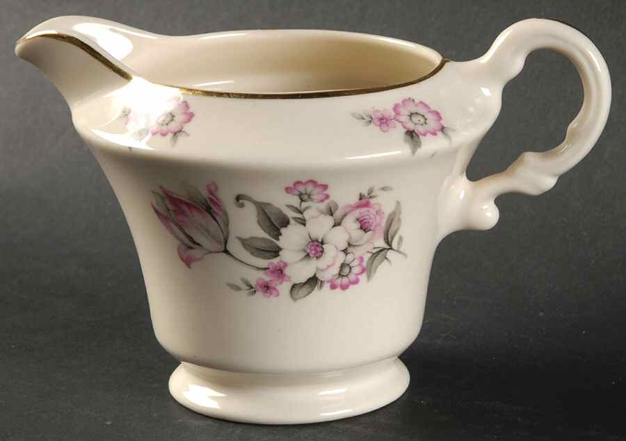 Moss Rose (Smooth Edge, Gold Trim) Creamer by Aberdeen-1