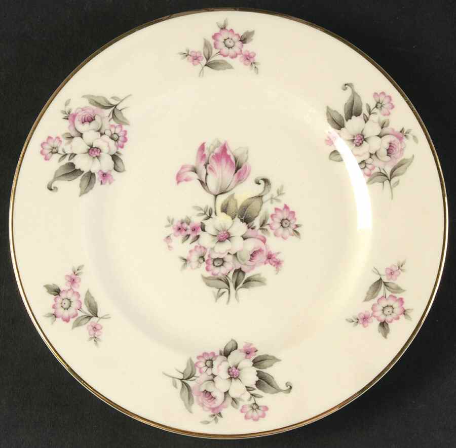 Moss Rose (Smooth Edge, Gold Trim) Bread & Butter Plate by Aberdeen-1
