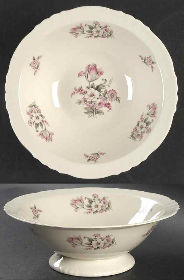 Moss Rose (Scalloped, No Trim) 9" Round Vegetable Bowl by Aberdeen-1