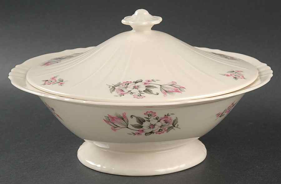 Moss Rose (Scalloped, No Trim) Round Covered Vegetable by Aberdeen-1