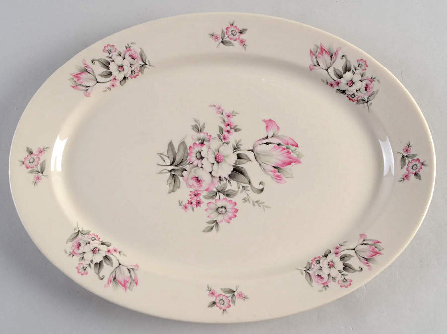 Moss Rose (Smooth Edge, No Trim) 12" Oval Serving Platter by Aberdeen-1