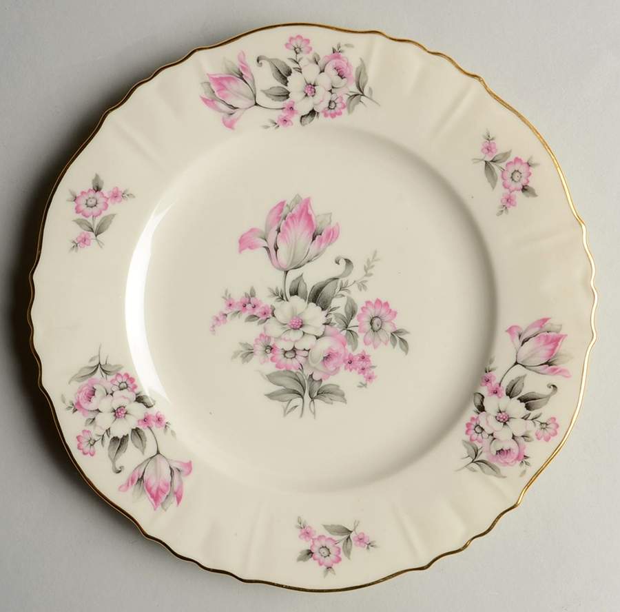 Moss Rose (Scalloped, Gold) Salad Plate by Aberdeen-1