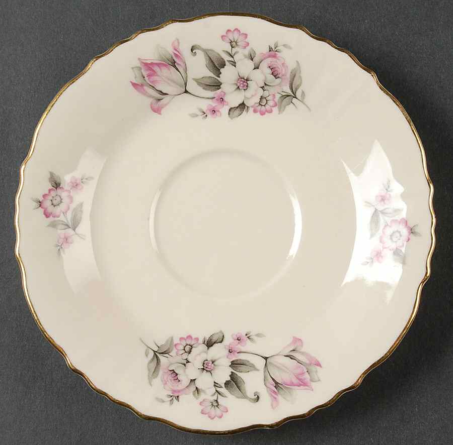 Moss Rose (Scalloped, Gold) Saucer by Aberdeen-1