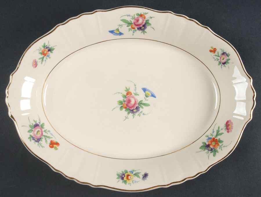 Selma (Scalloped) 12" Oval Serving Platter by Aberdeen-1