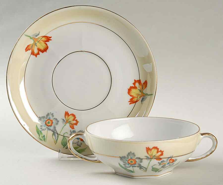 ACC1 Flat Cream Soup Bowl & Saucer Set by Amc China-Germany-1