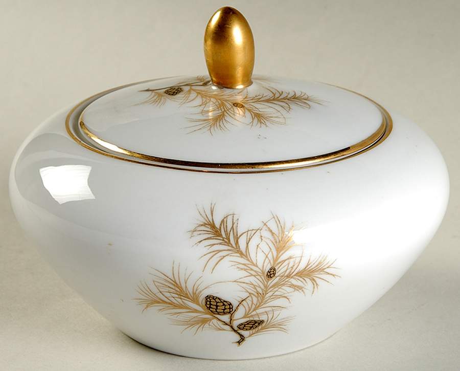 Golden Pine Sugar Bowl & Lid by ACI-1