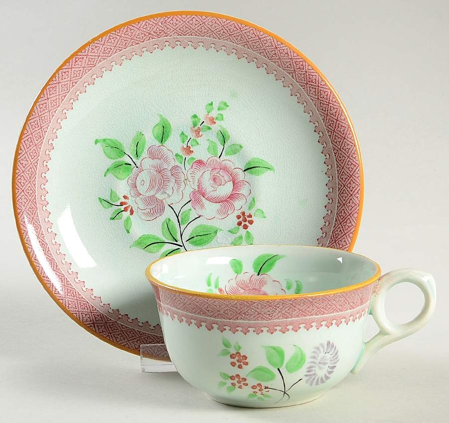 1788 Flat Cup & Saucer Set by Adams China-1