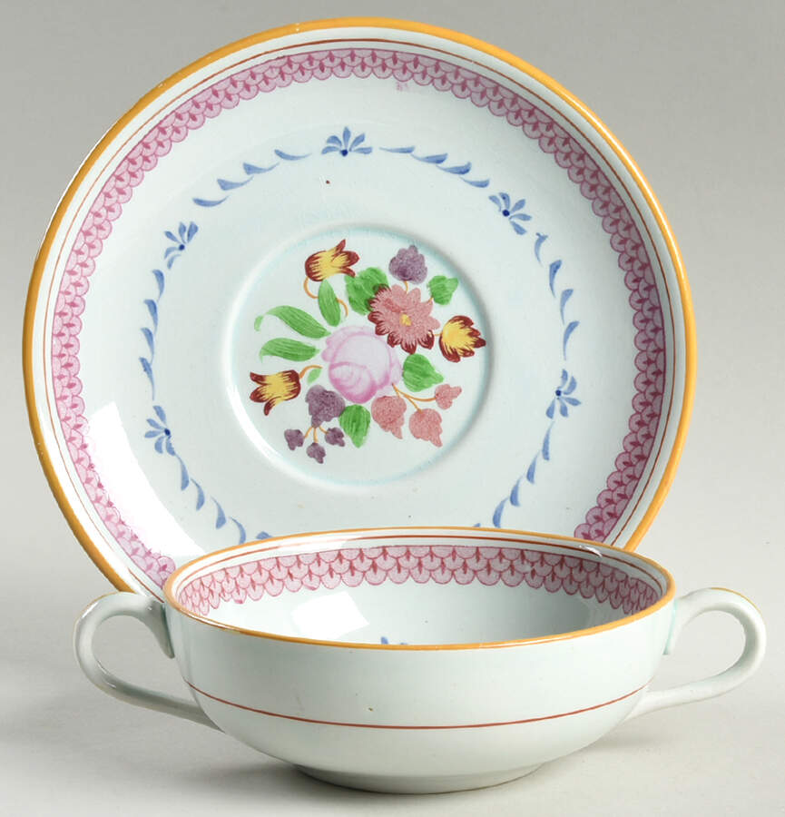 2020 Cream Soup Bowl & Saucer Set by Adams China-1