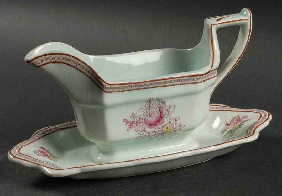 2418 Gravy Boat with Attached Underplate by Adams China-1