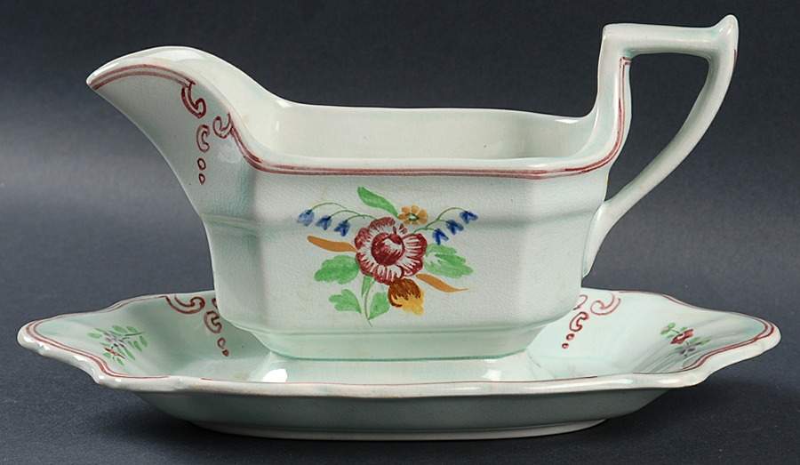 2475 Gravy Boat with Attached Underplate by Adams China-1