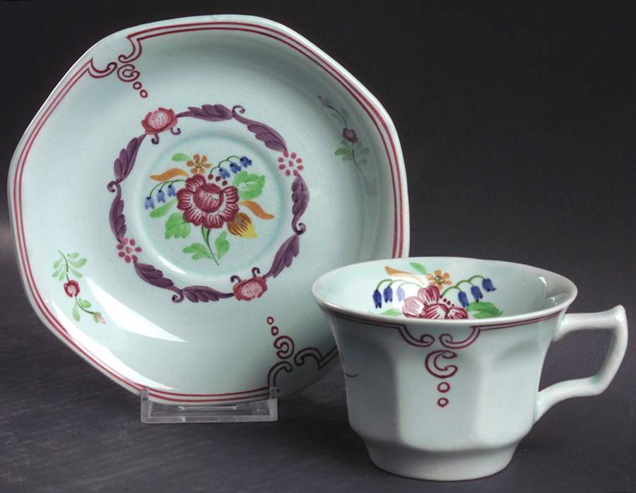 2475 Flat Cup & Saucer Set by Adams China-1
