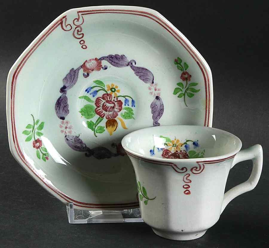 2475 Flat Demitasse Cup & Saucer Set by Adams China-1