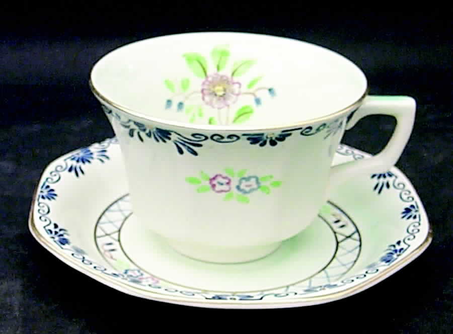 2546 Flat Cup & Saucer Set by Adams China-1