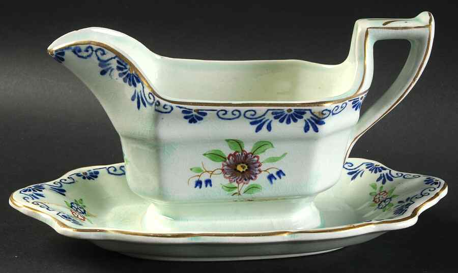 2546 Gravy Boat with Attached Underplate by Adams China-1