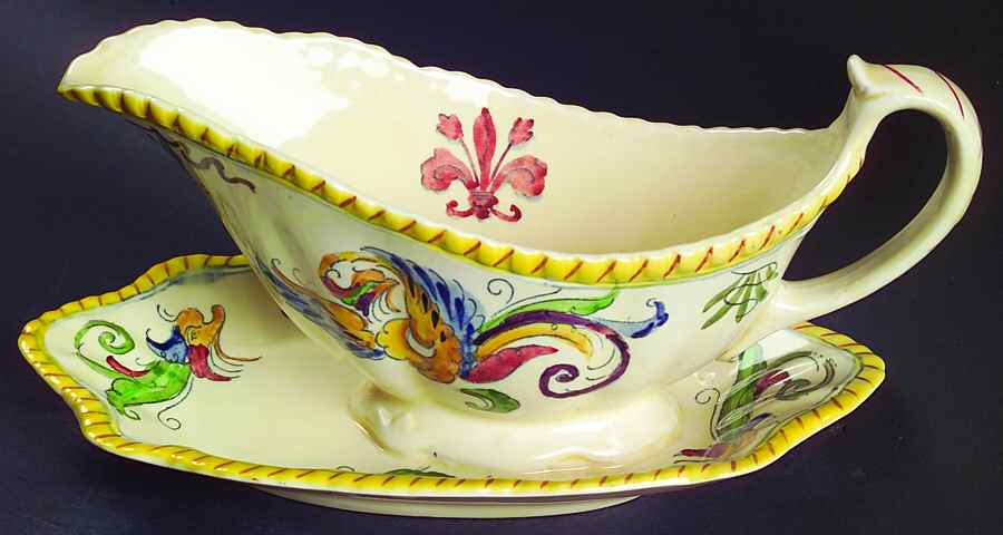 ADA22 Gravy Boat with Attached Underplate by Adams China-1
