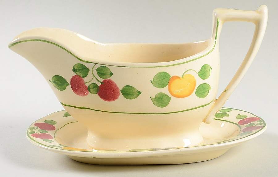 1346B Gravy Boat with Attached Underplate by Adams China-1
