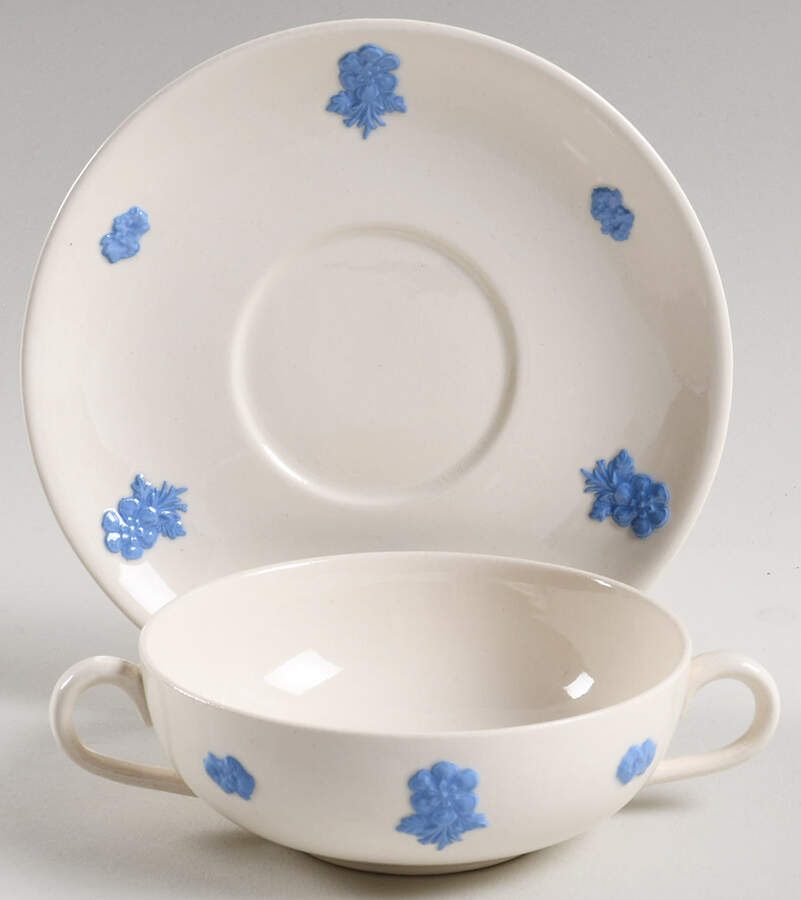 ADA36 (Smooth) Flat Cream Soup Bowl & Saucer Set by Adams China-1