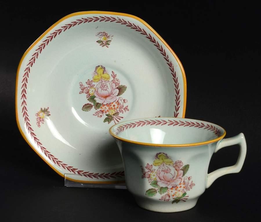 ADA49 Flat Cup & Saucer Set by Adams China-1