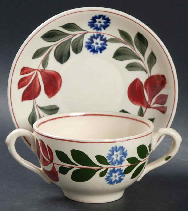 Alcazar Flat Bouillon Cup & Saucer by Adams China-1