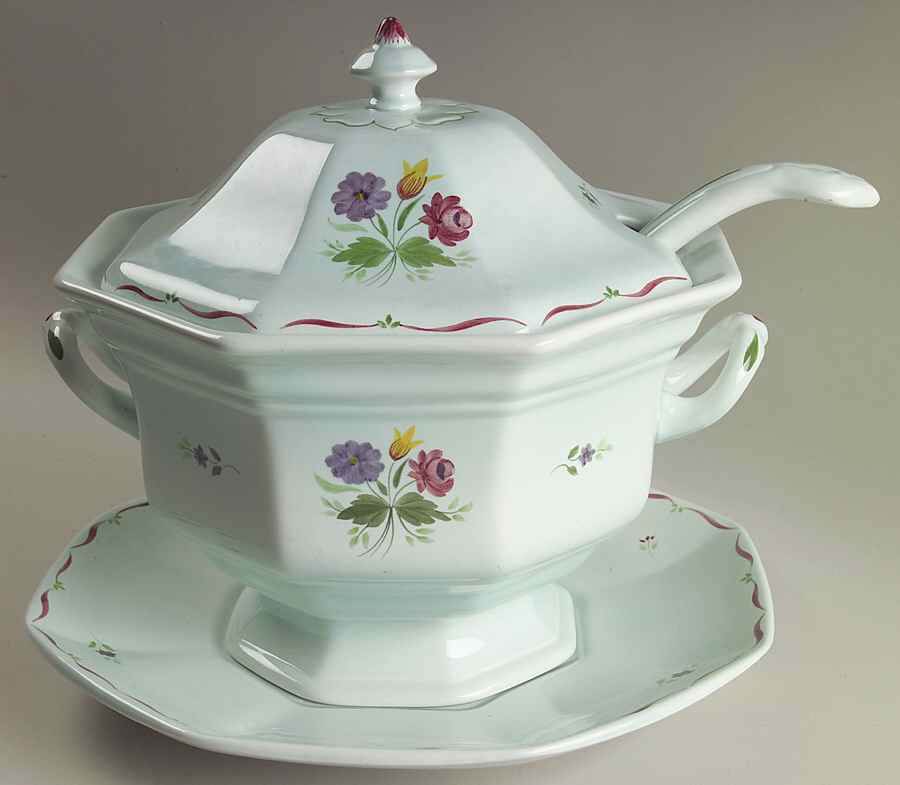 Allegro Tureen & Lid w/Ladle & Underplate by Adams China-1