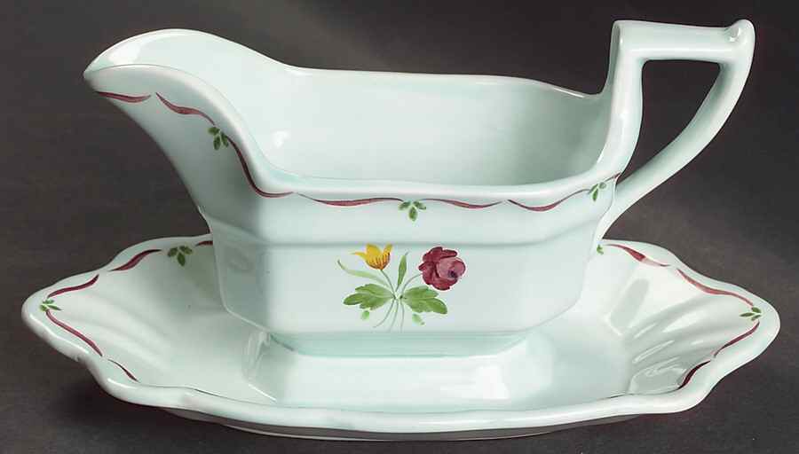 Allegro Gravy Boat with Attached Underplate by Adams China-1
