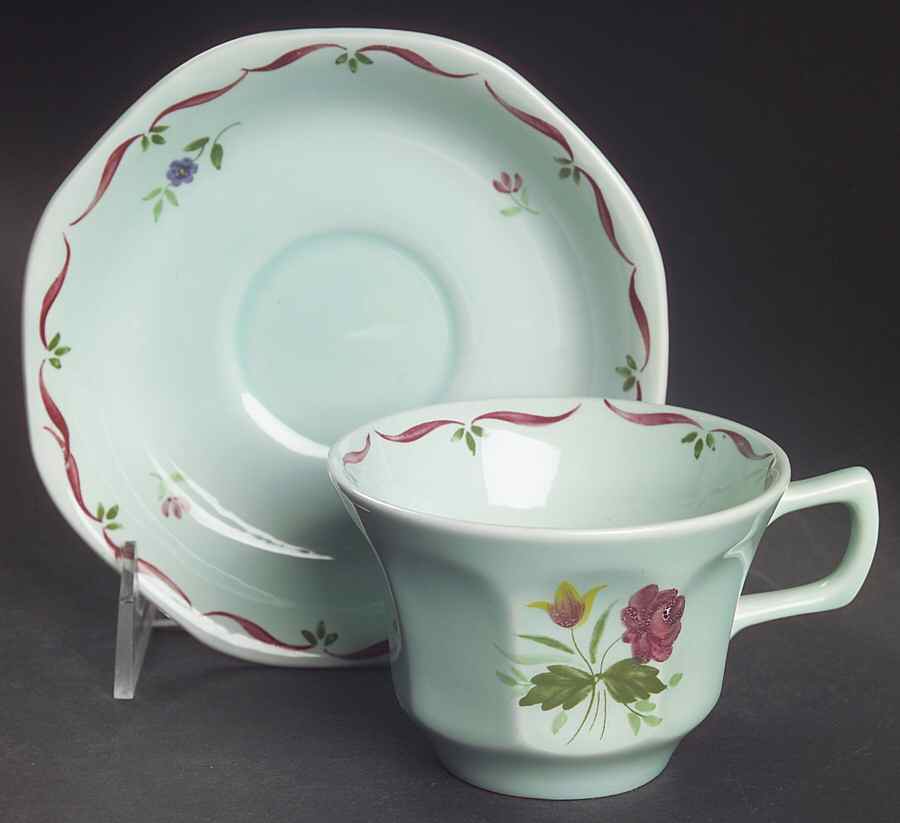 Allegro Flat Cup & Saucer Set by Adams China-1