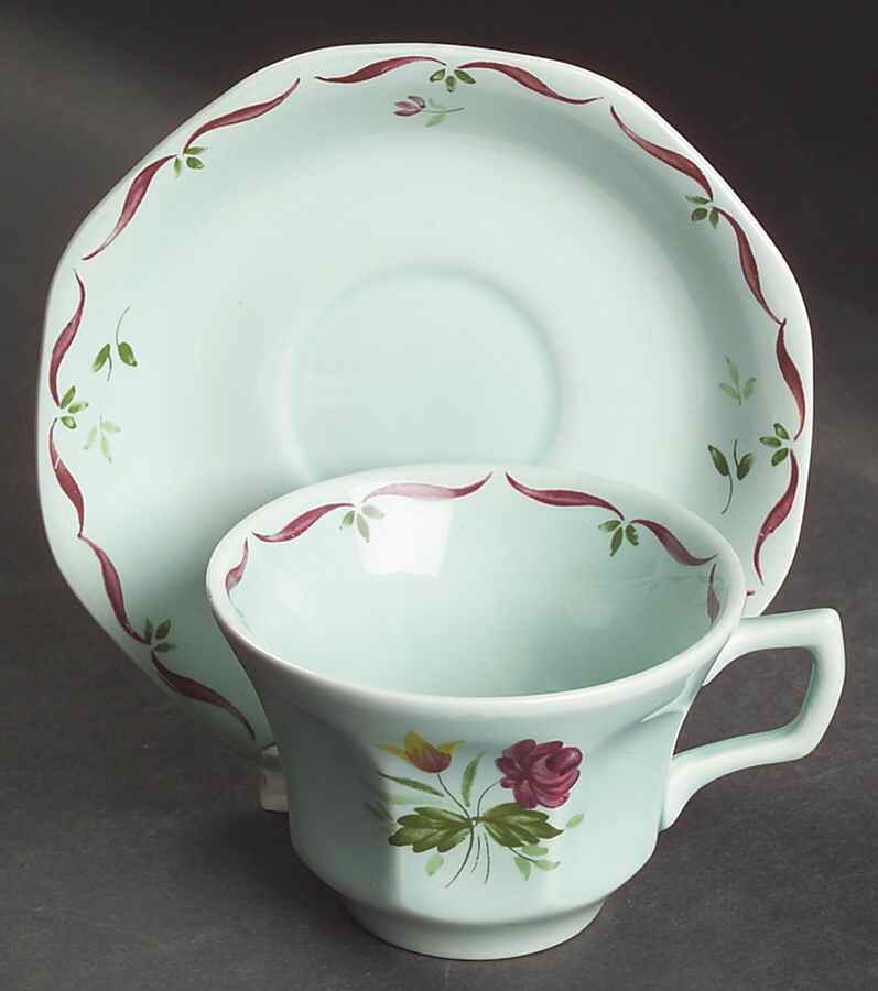 Allegro Flat Cup & Saucer Set by Adams China-1