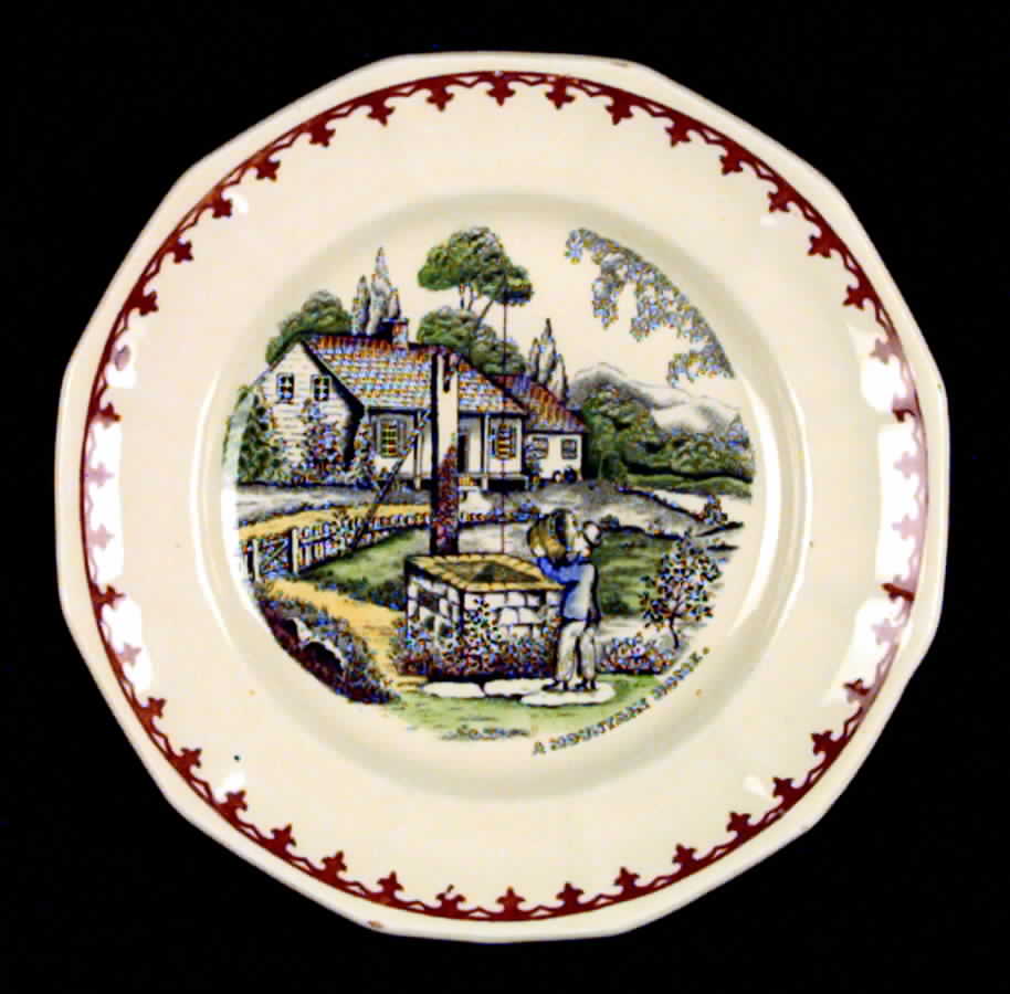 American Ways & Days (Brown Fleur Ring) Bread & Butter Plate by Adams China-1
