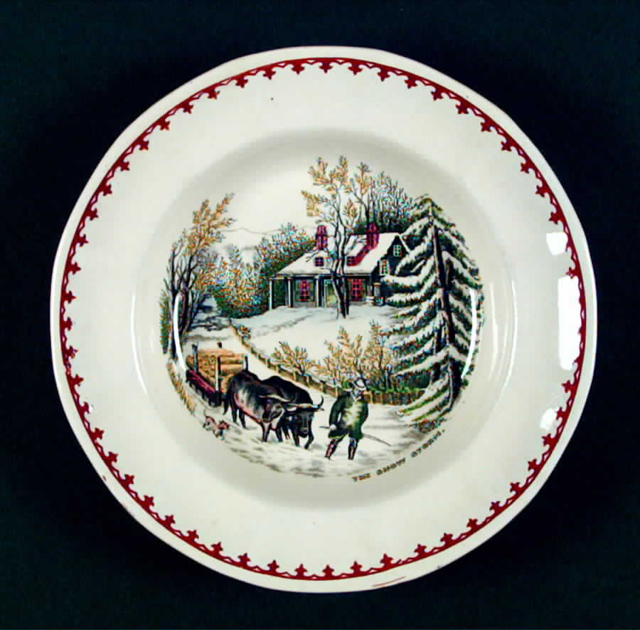 American Ways & Days (Brown Fleur Ring) Rim Soup Bowl by Adams China-1