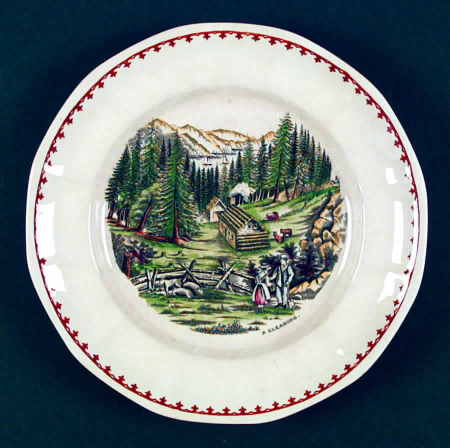American Ways & Days (Brown Fleur Ring) Dinner Plate by Adams China-1