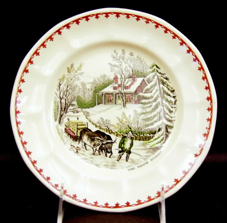 American Ways & Days (Brown Fleur Ring) Salad Plate by Adams China-1