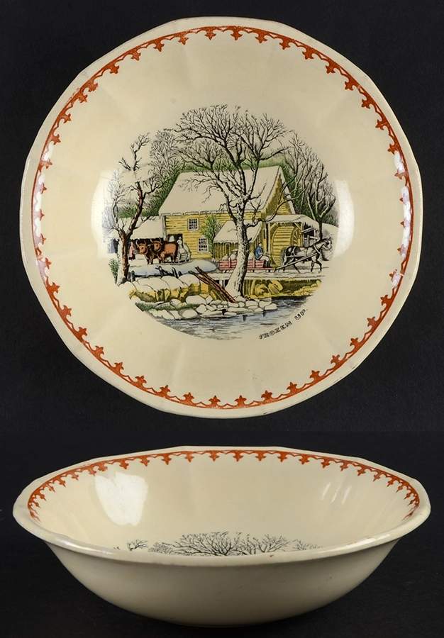 American Ways & Days (Brown Fleur Ring) Coupe Cereal Bowl by Adams China-1